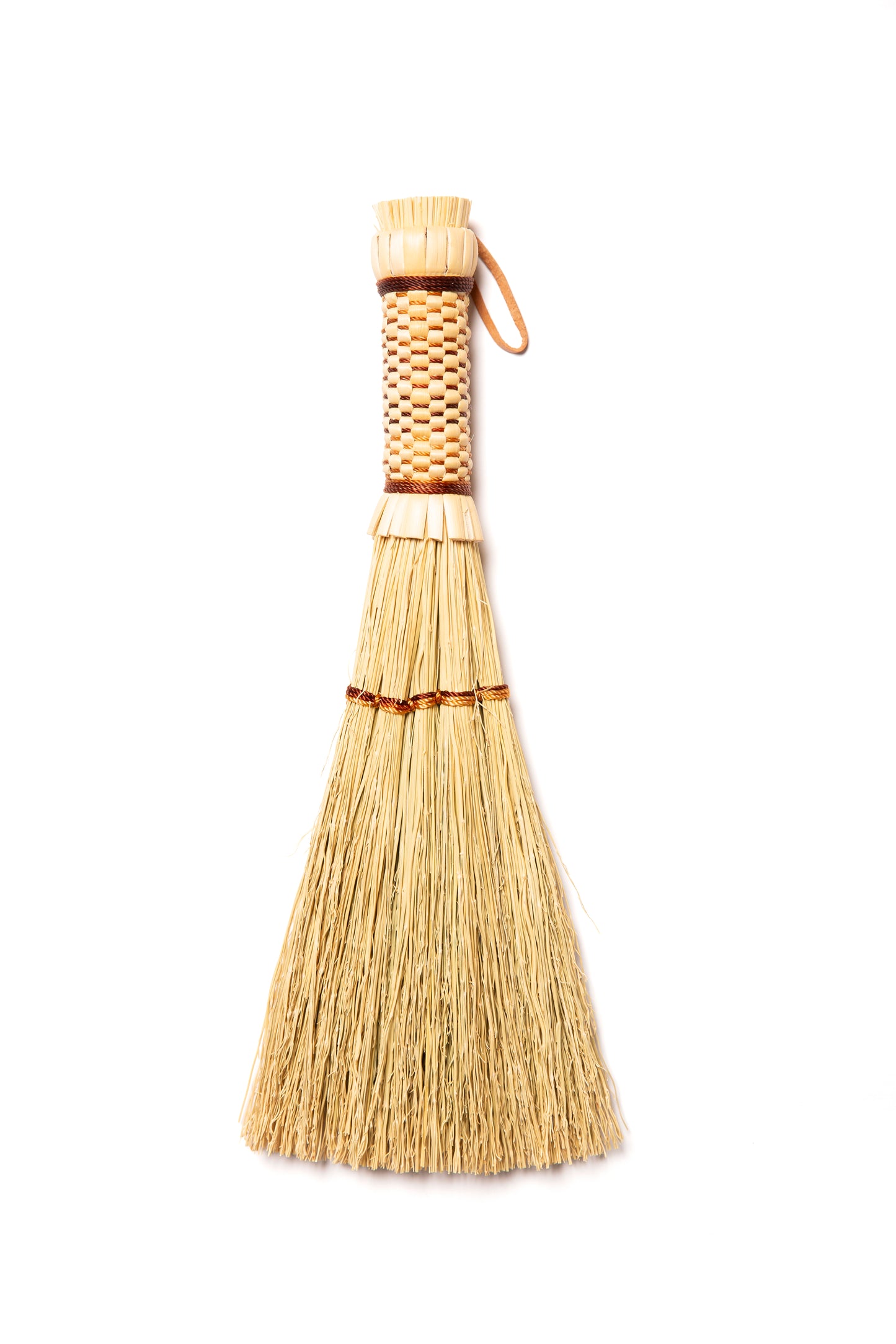 Brown Stitched Whisk Hand Broom | Handcrafted Heritage Broom | Bristol Broomworks