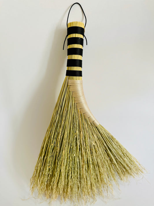 Hens Wing Handbroom - Black and Ivory