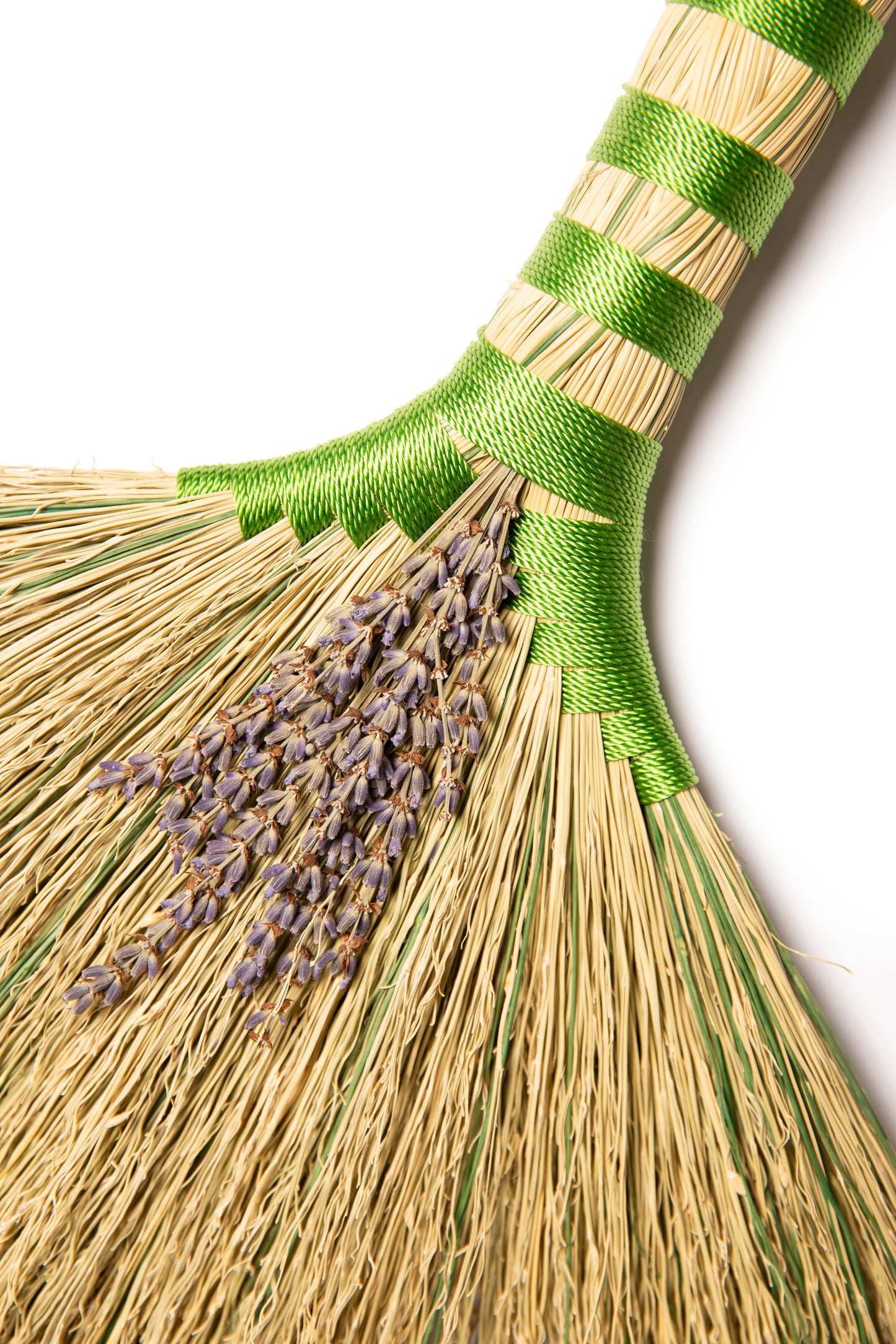 Green Double Hens Wing Hand Broom | Handcrafted Heritage Broom | Bristol Broomworks