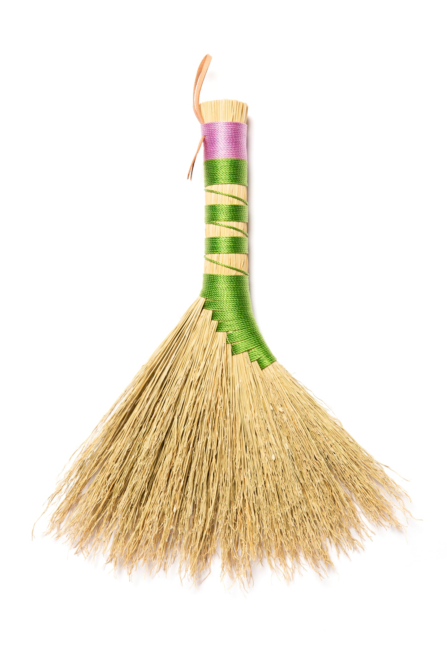Purple and Green Mini Hand Broom | Handcrafted Heritage Broom | Bristol Broomworks
