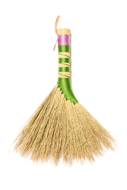 Purple and Green Mini Hand Broom | Handcrafted Heritage Broom | Bristol Broomworks