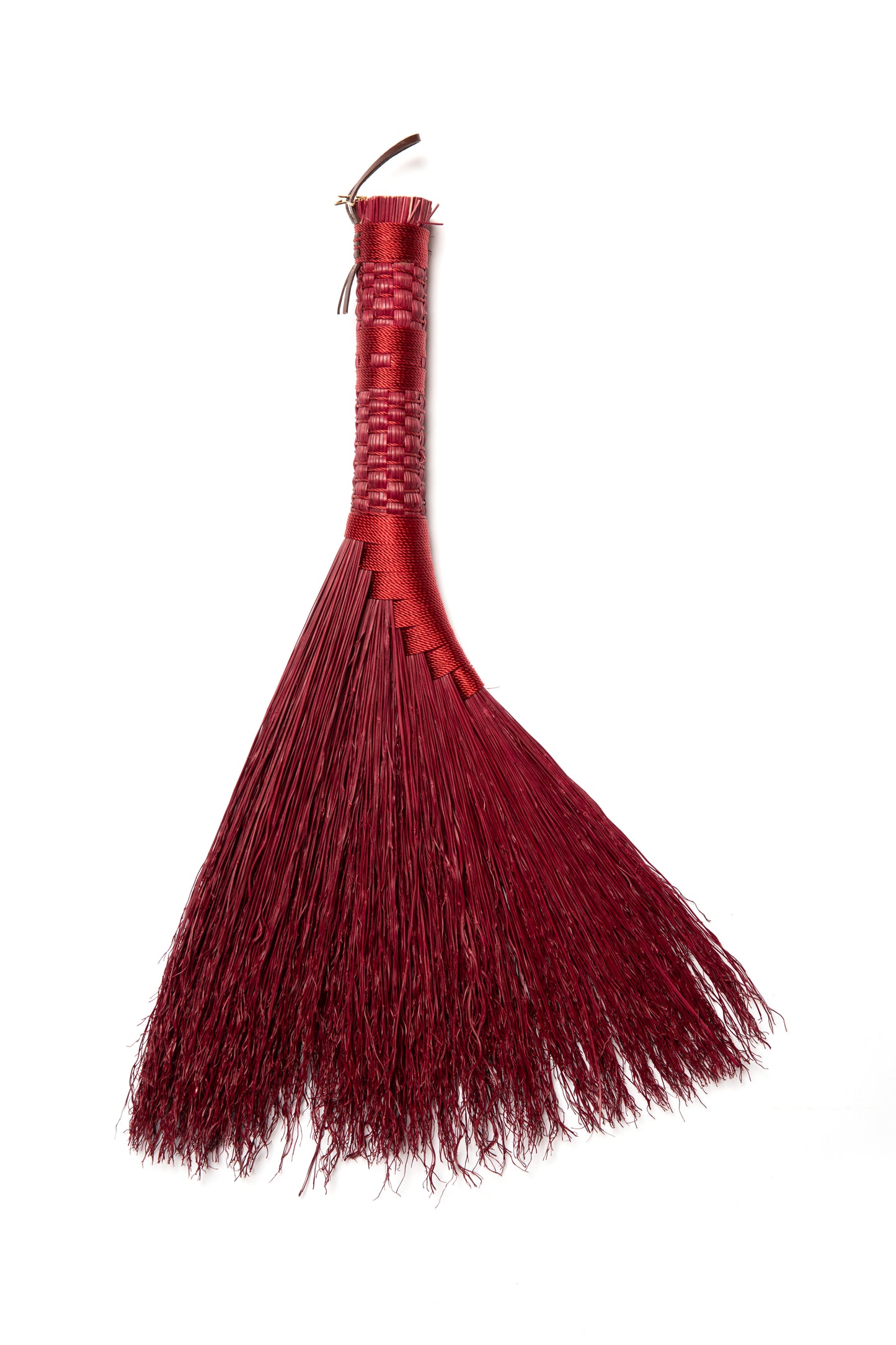 Burgundy Full Colour Hand Broom | Handcrafted Heritage Broom | Bristol Broomworks
