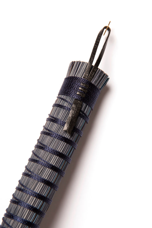 Navy Full Colour Hand Broom | Handcrafted Heritage Broom | Bristol Broomworks