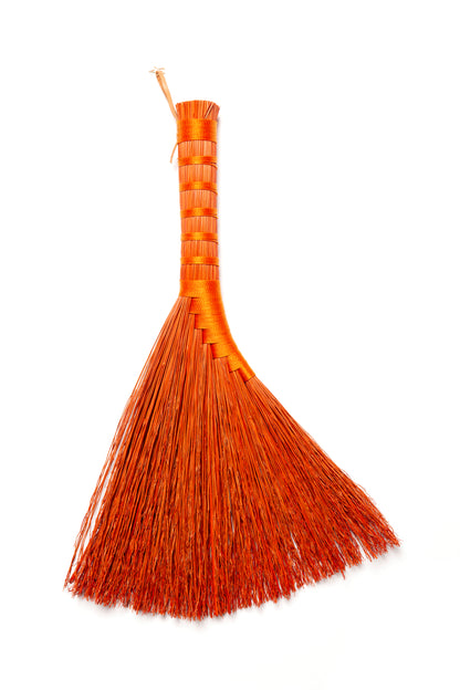 Orange Full Colour Hand Broom | Handcrafted Heritage Broom | Bristol Broomworks