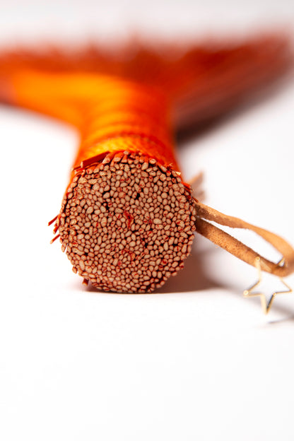 Orange Full Colour Hand Broom | Handcrafted Heritage Broom | Bristol Broomworks