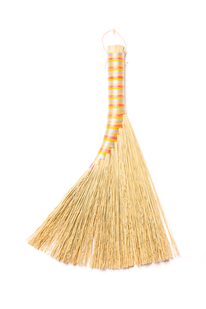 Pink Variegated Hand Broom | Handcrafted Heritage Broom | Bristol Broomworks