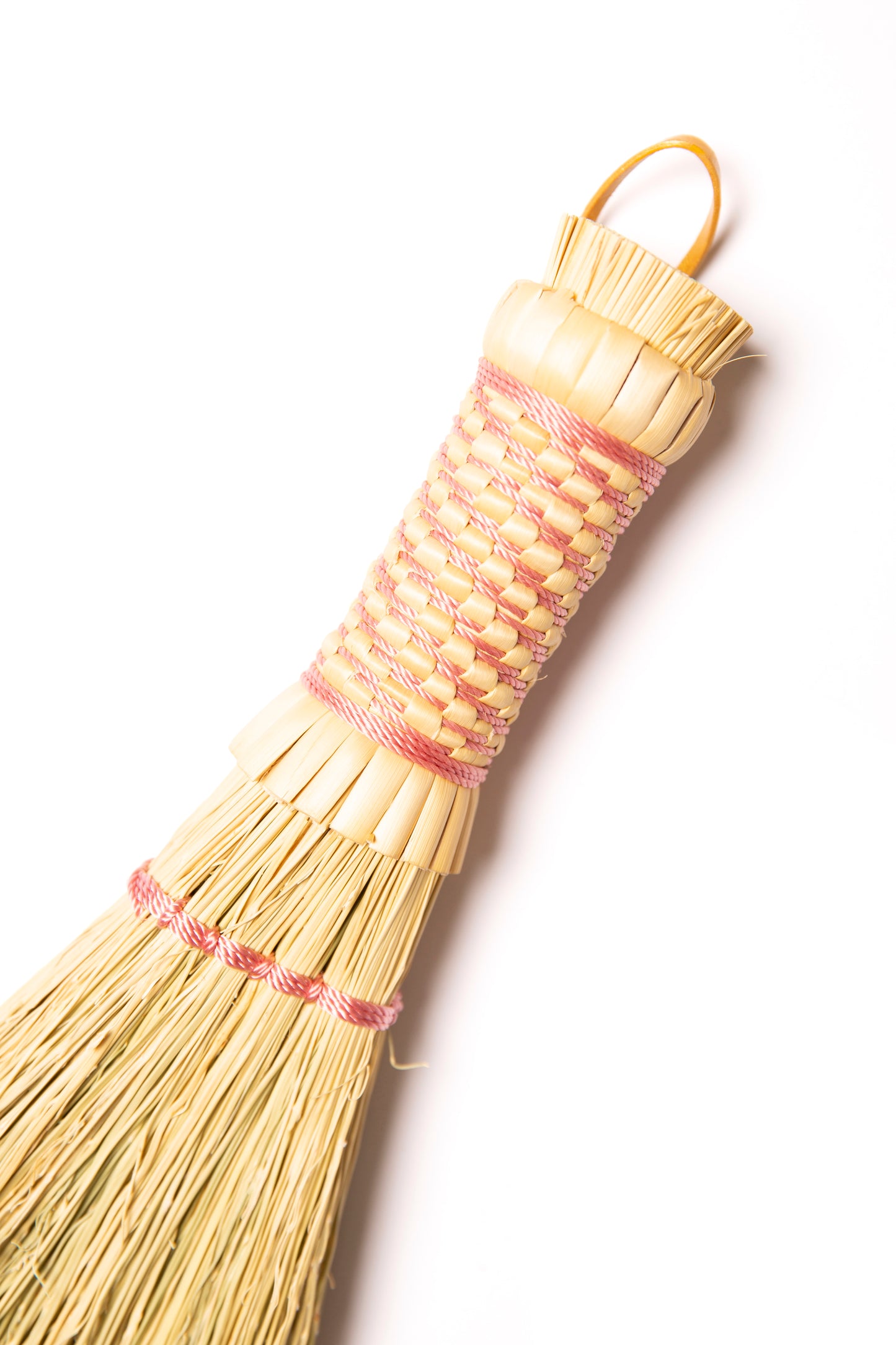 Pink Stitched Whisk Hand Broom | Handcrafted Heritage Broom | Bristol Broomworks