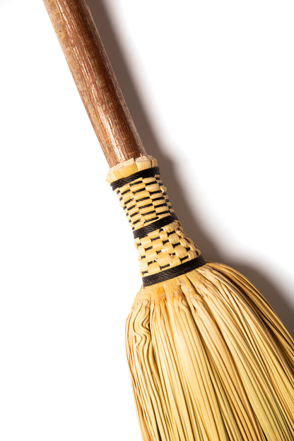 Hearth Broom + Sun Rays Vintage Horse Brass  | Handcrafted Heritage Broom | Bristol Broomworks