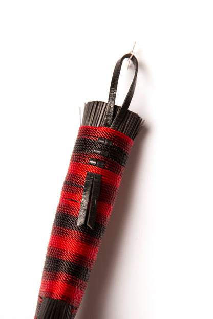 Black and Red Full Colour Hand Broom | Handcrafted Heritage Broom | Bristol Broomworks