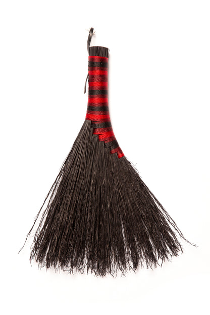 Black and Red Full Colour Hand Broom | Handcrafted Heritage Broom | Bristol Broomworks