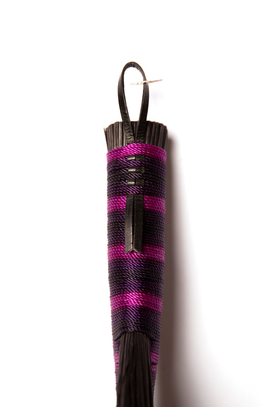 Black and Purple Full Colour Hand Broom | Handcrafted Heritage Broom | Bristol Broomworks