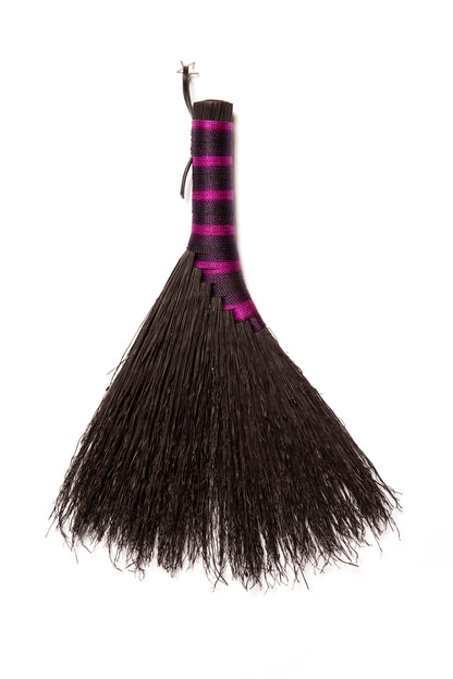 Black and Purple Full Colour Hand Broom | Handcrafted Heritage Broom | Bristol Broomworks