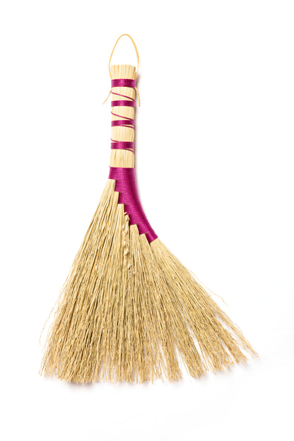Fuchsia Pink Hand Broom | Handcrafted Heritage Broom | Bristol Broomworks