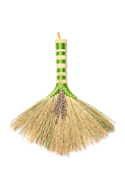 Green Double Hens Wing Hand Broom | Handcrafted Heritage Broom | Bristol Broomworks