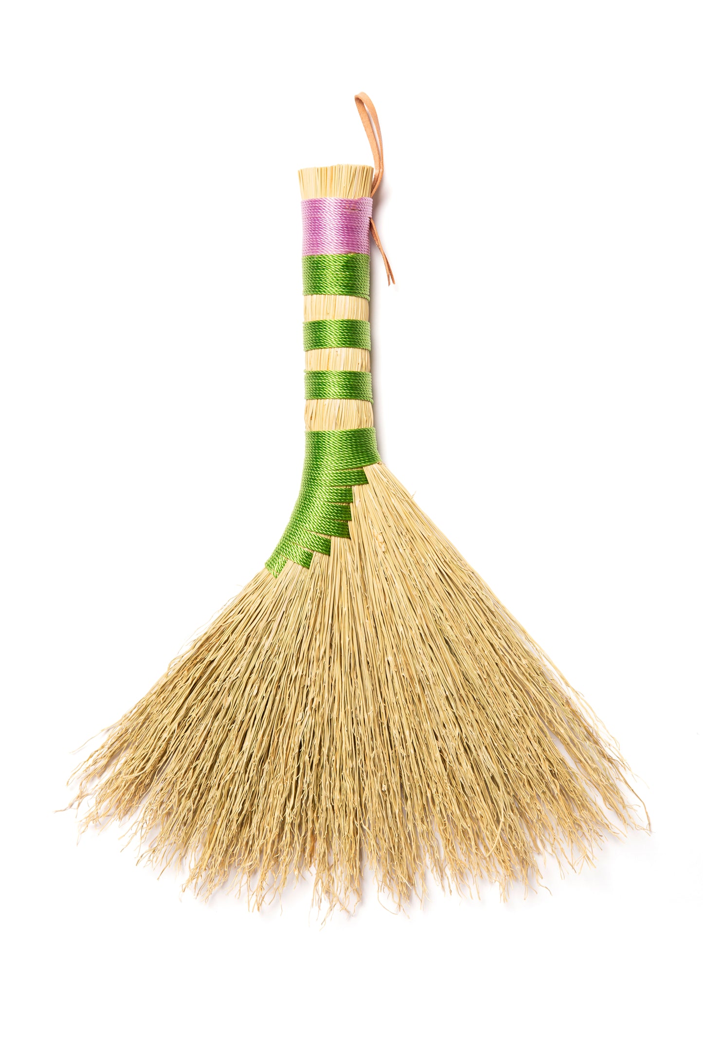 Purple and Green Mini Hand Broom | Handcrafted Heritage Broom | Bristol Broomworks
