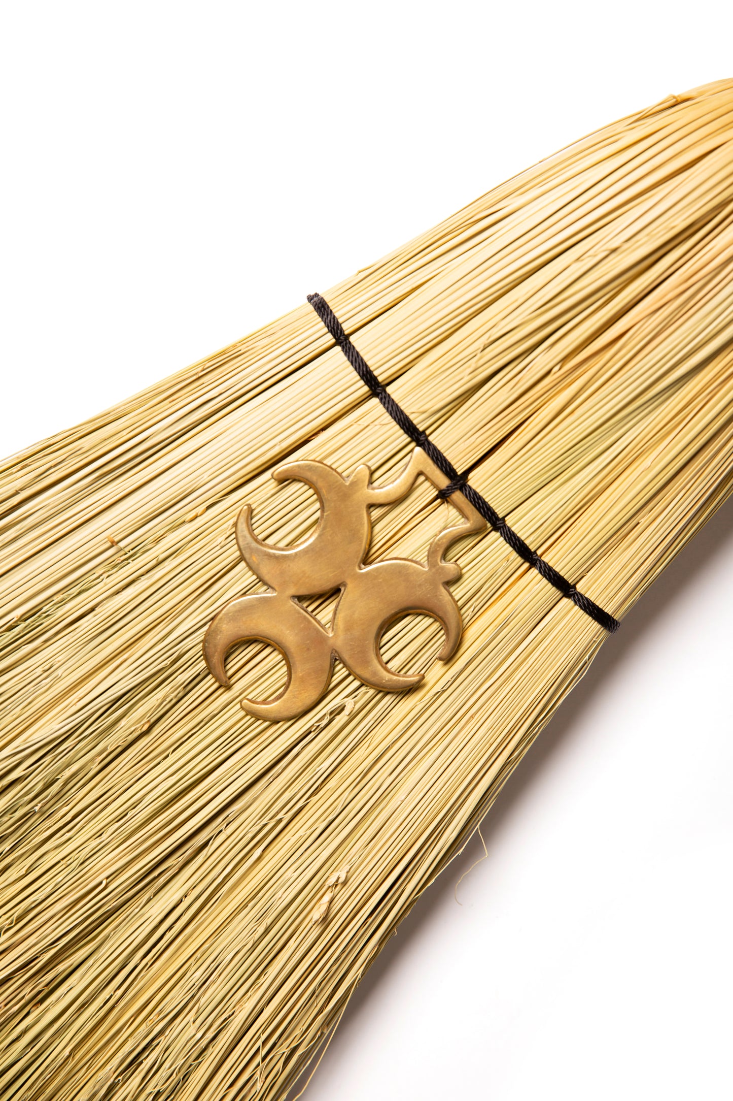 Hearth Broom + Triple Moon Vintage Horse Brass  | Handcrafted Heritage Broom | Bristol Broomworks