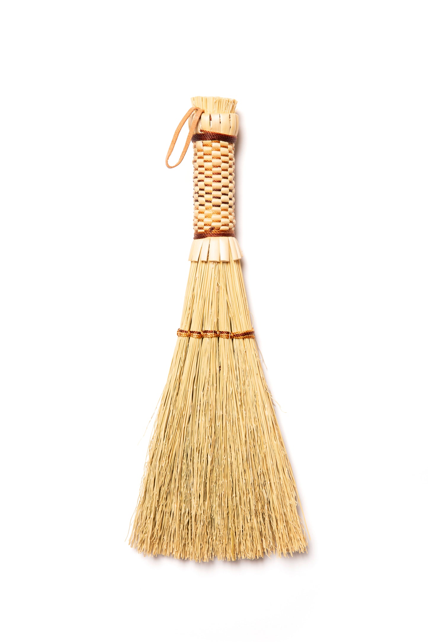 Brown Stitched Whisk Hand Broom | Handcrafted Heritage Broom | Bristol Broomworks