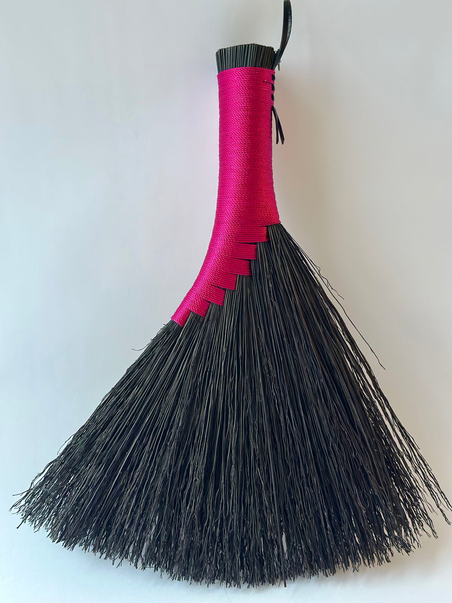 Black Pink Full Colour Hand Broom Skull Charm | Handcrafted Heritage Broom | Bristol Broomworks