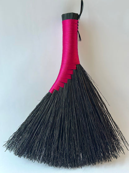Black Pink Full Colour Hand Broom Skull Charm | Handcrafted Heritage Broom | Bristol Broomworks