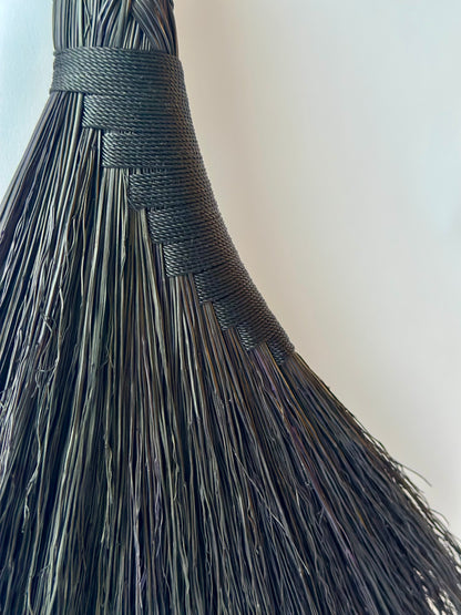 Black Plaited Full Colour Hand Broom | Handcrafted Heritage Broom | Bristol Broomworks