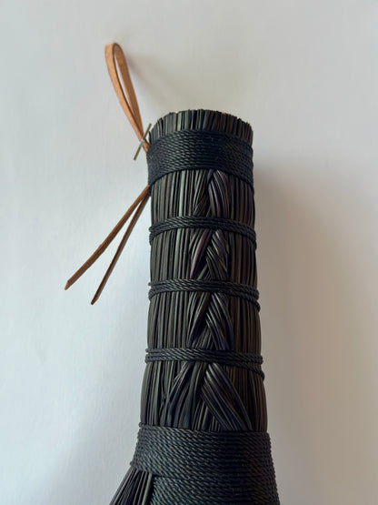 Black Plaited Full Colour Hand Broom | Handcrafted Heritage Broom | Bristol Broomworks