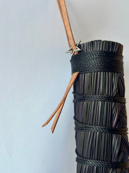 Black Plaited Full Colour Hand Broom | Handcrafted Heritage Broom | Bristol Broomworks