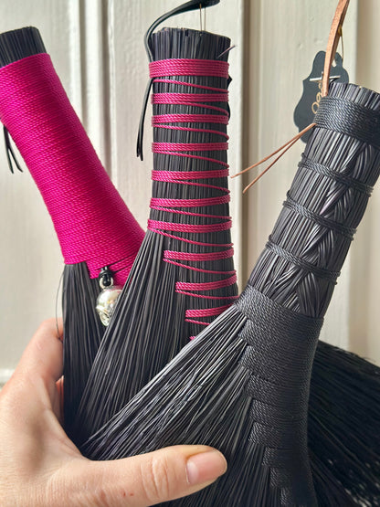 Black Plaited Full Colour Hand Broom | Handcrafted Heritage Broom | Bristol Broomworks