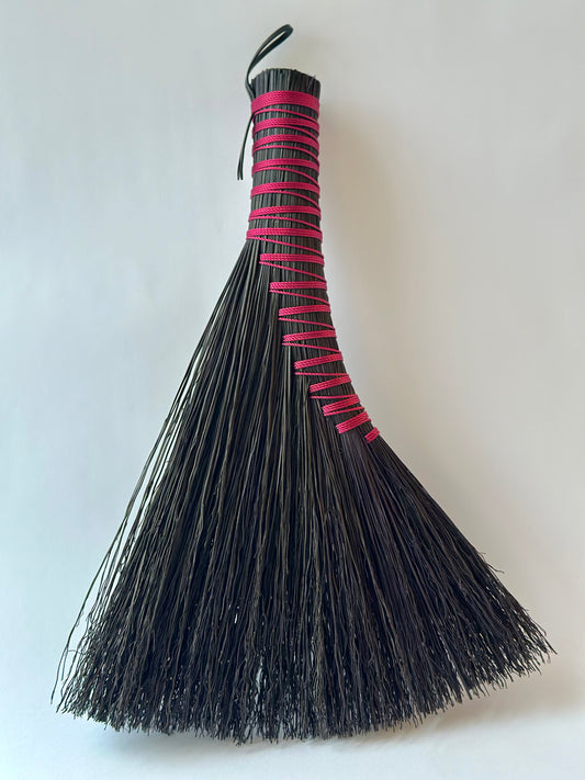 Black Pink Full Colour Hand Broom | Handcrafted Heritage Broom | Bristol Broomworks
