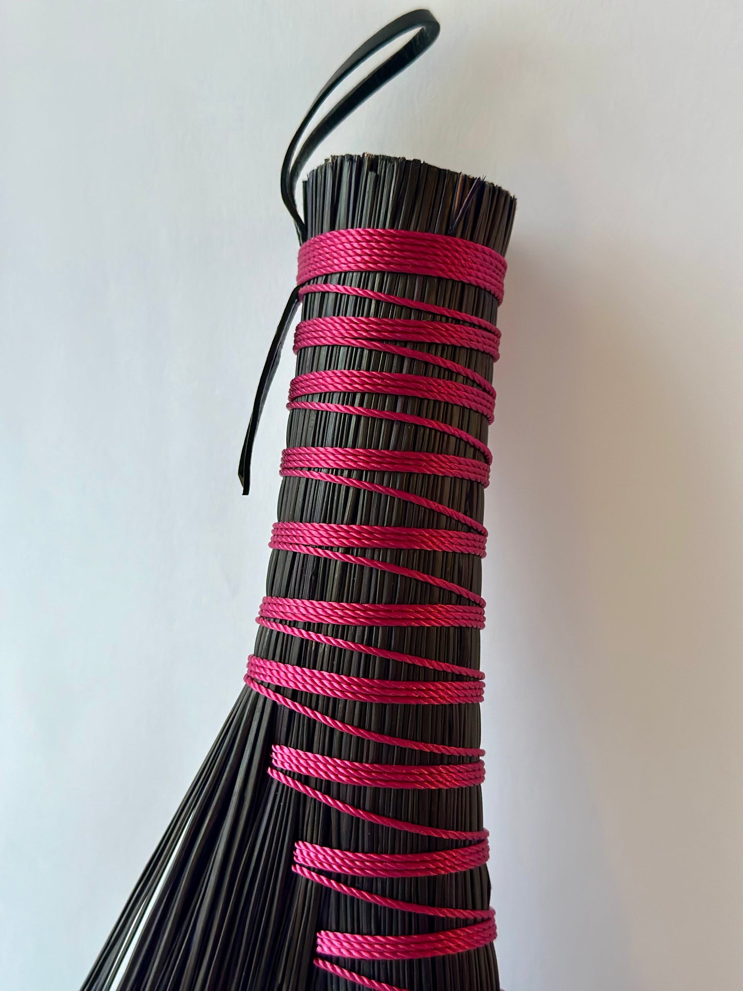 Black Pink Full Colour Hand Broom | Handcrafted Heritage Broom | Bristol Broomworks