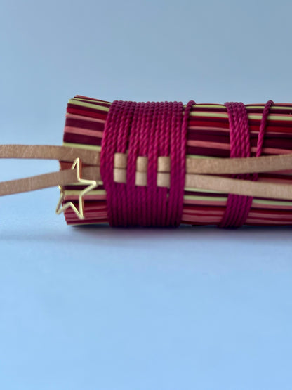 Pink Red Burgundy Natural Mix Full Colour Hand Broom | Handcrafted Heritage Broom | Bristol Broomworks