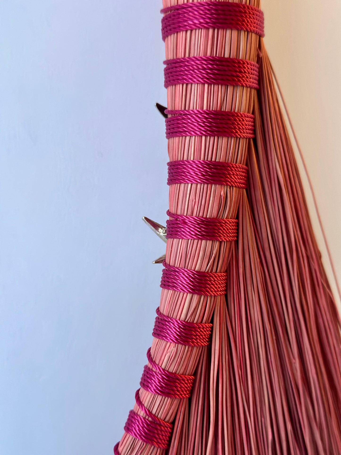 Pink Full Colour Hand Broom | Handcrafted Heritage Broom | Bristol Broomworks