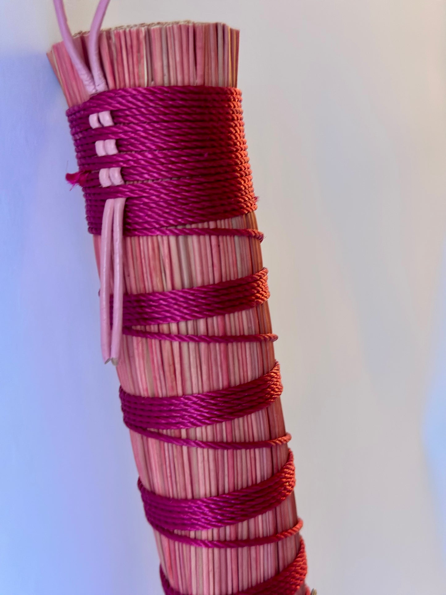 Pink Full Colour Hand Broom | Handcrafted Heritage Broom | Bristol Broomworks