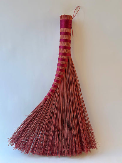 Pink Full Colour Hand Broom | Handcrafted Heritage Broom | Bristol Broomworks