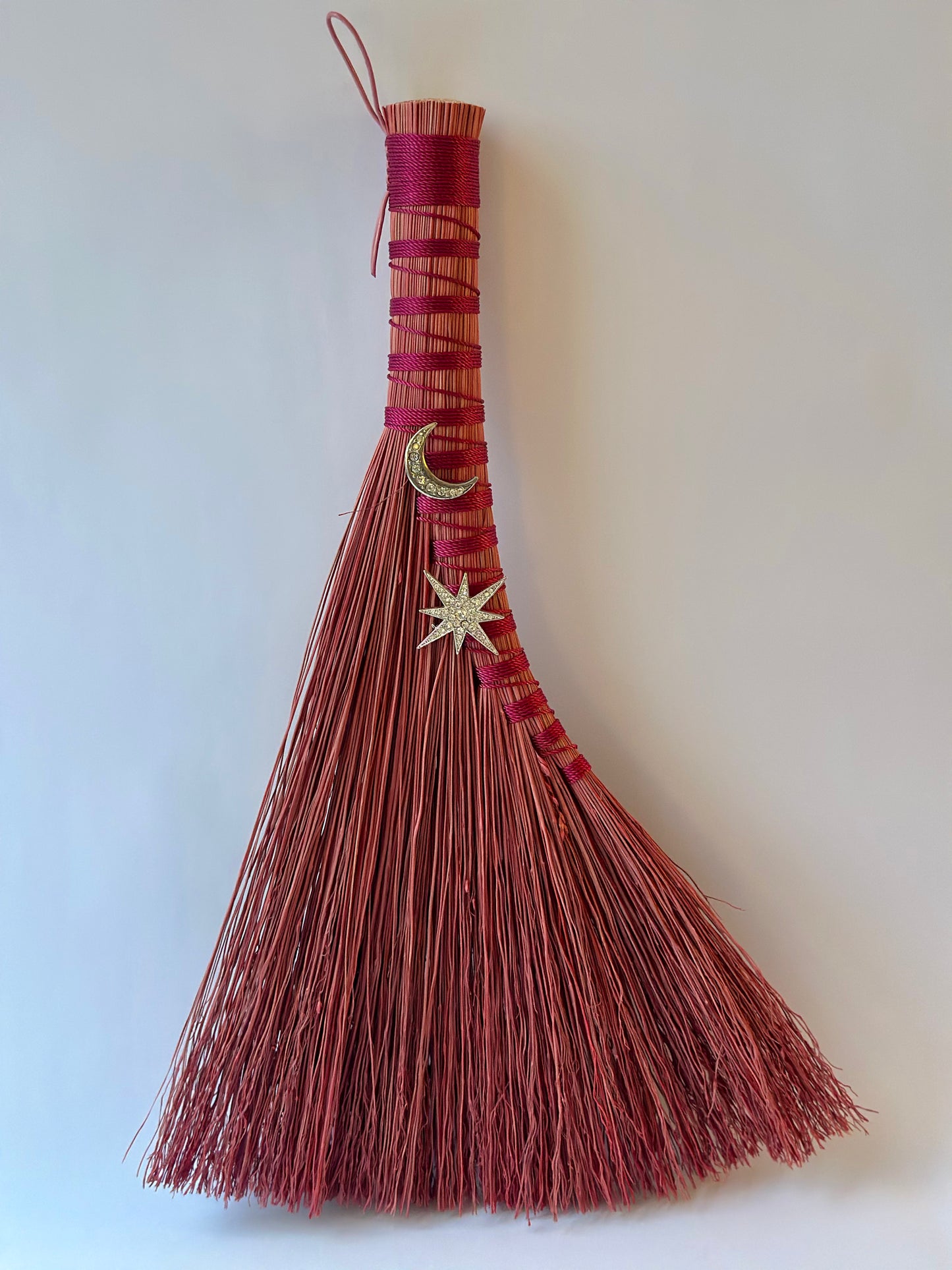 Pink Full Colour Hand Broom | Handcrafted Heritage Broom | Bristol Broomworks
